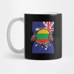 Lithuania Flag Australian Flag Ripped - Gift for Lithuanian From Lithuania Mug